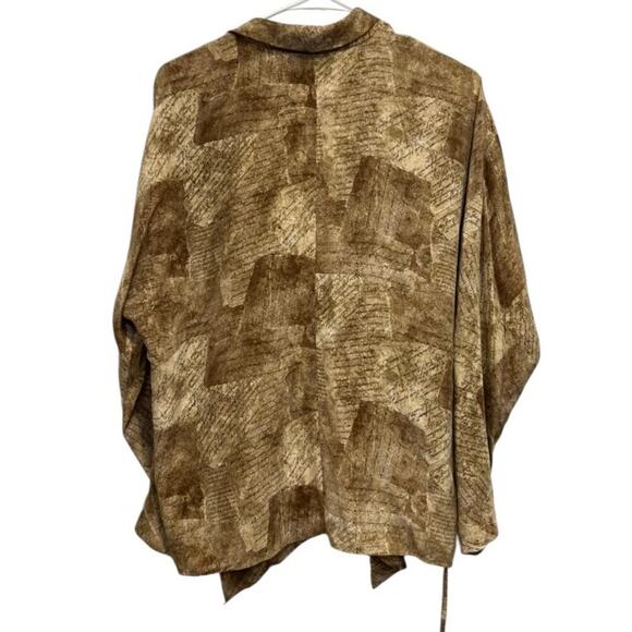 Vintage Linda Allard for Ellen Tracy Silk Abstract Script Print Blouse Size 8 - Picture 5 of 5